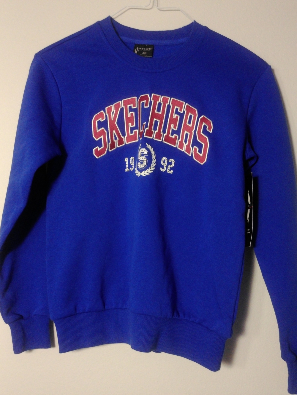 Skechers Men's Bright Blue Crewneck Sweatshirt with Red Logo